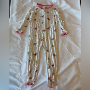 Kyte BABY Rose Jurassic Zipper Romper